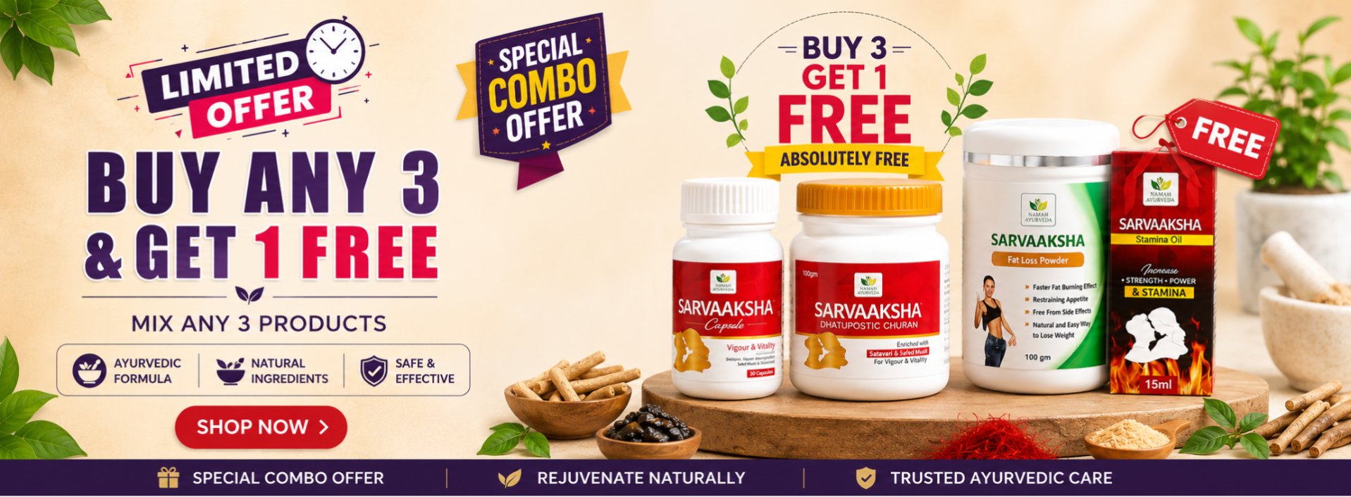 Sarvaaksha Fat Loss Powder Banner